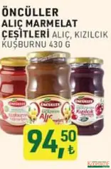 ÖNCÜLLER ALIÇ MARMELAT ÇEŞİTLERİ 430 G fiyat ve kampanya bilgisi